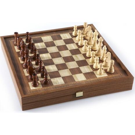 Τάβλι - Σκάκι  STP28E - Classic Style - 2 in 1 Combo Game in Wenge Wooden Case -Chess/Backgammon