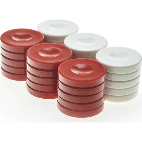 Πούλια πλαστικά κόκκινα-λευκά φ36Χ6mm pp1red - Manopoulos