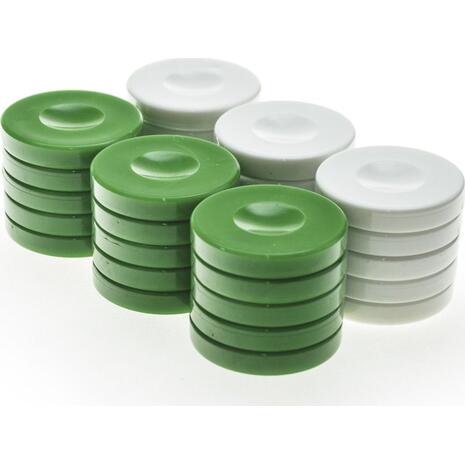 Πούλια πλαστικά πράσινα- λευκά  Φ36Χ6mm  pp1gre - Manopoulos