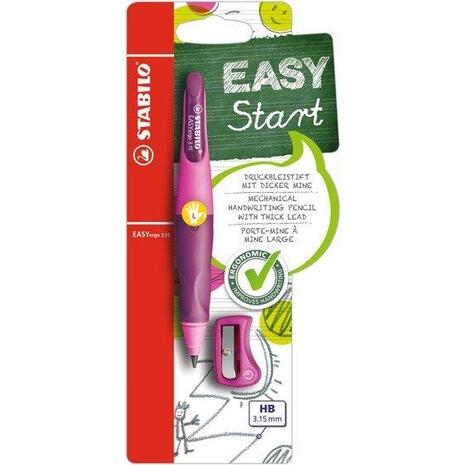 Σετ Μηχανικό μολύβι Stabilo Easy Start 3.15mm με ξύστρα για αριστερόχειρες (Διάφορα χρώματα)