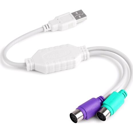 Καλώδιο USB Powertech σε 2x PS2 Female, 0.20m, White CAB-U047