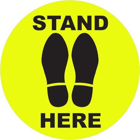 Πινακίδα "STAND HERE" διάμετρος 30cm αυτοκόλλητο