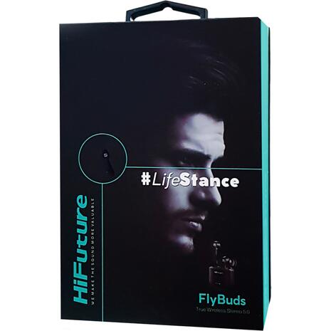 Ακουστικά HIFUTURE earphones FlyBuds, true wireless, με θήκη φόρτισης, μαύρα (FLYBUDS-BK)