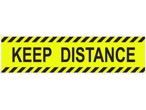 Πινακίδα  "KEEP DISTANCE" αυτοκόλλητο 8x32cm