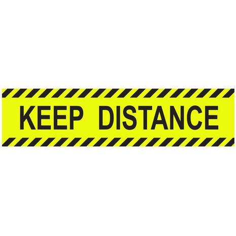 Πινακίδα  "KEEP DISTANCE" αυτοκόλλητο 8x32cm