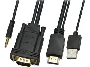 Καλώδιο Powertech HDMI(M) & USB(M) σε VGA(M) & 3.5mm(M), 1080p, 5m CAB-H111