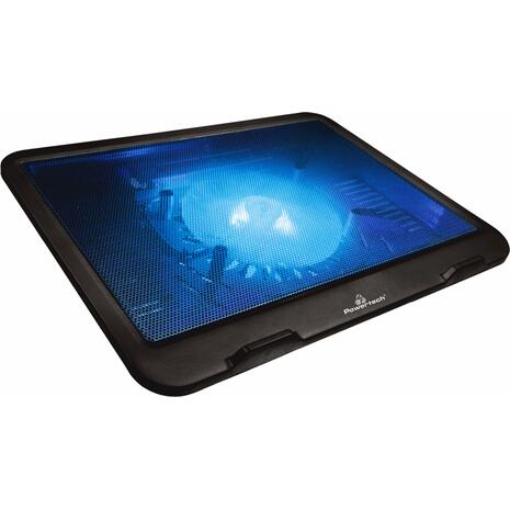 Βάση & ψύξη laptop POWERTECH PT-740 έως 15.6", 125mm fan, LED, μαύρο PT-740