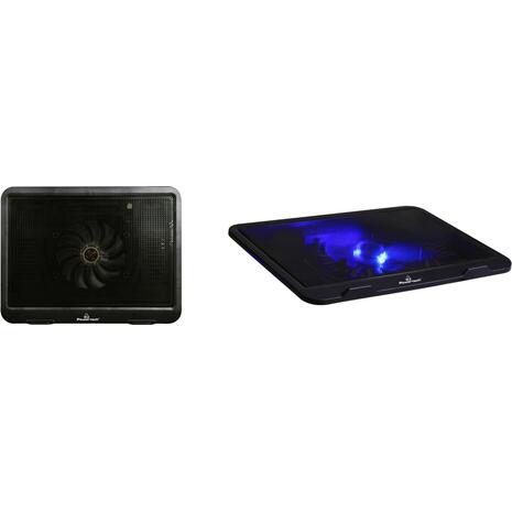 Βάση & ψύξη laptop POWERTECH PT-740 έως 15.6", 125mm fan, LED, μαύρο PT-740