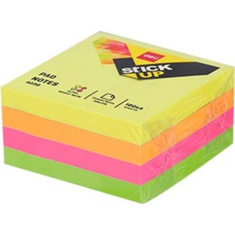Αυτοκόλλητα χαρτάκια σημειώσεων Deli Neon 51x51mm 400 φύλλων  (Διάφορα χρώματα)