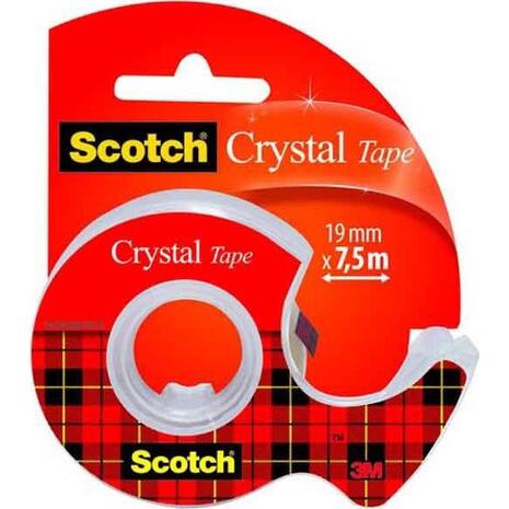 Βάση κολλητικής ταινίας σελοτέιπ 3Μ MINI SCOTCH 600 CRYSTAL19mmx7,5M + σελοτειπ