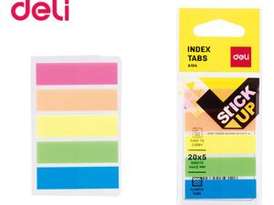 Σελιδοδείκτες DELI STICK UP 44x12mm 5x20 φύλλα σε διάφορα χρώματα