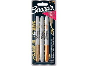 Σετ μαρκαδόροι ανεξίτηλοι Sharpie Metallic 0.9mm gold-silver-broze 3 τεμαχίων