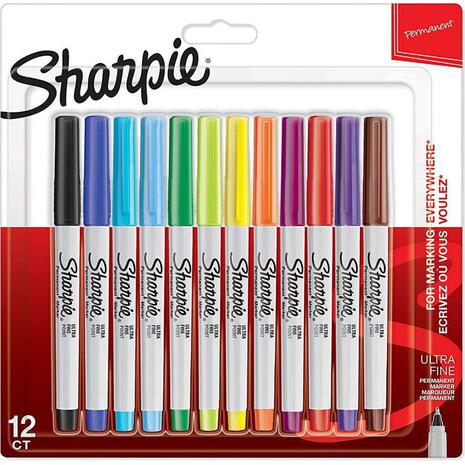 Σετ μαρκαδόροι ανεξίτηλοι Sharpie ultra fine 0.5mm 12 τεμάχια 2065408