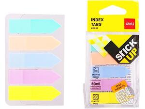 Σελιδοδείκτες DELI STICK UP 43x11mm 5x20 φύλλα σε διάφορα χρώματα (Διάφορα χρώματα)