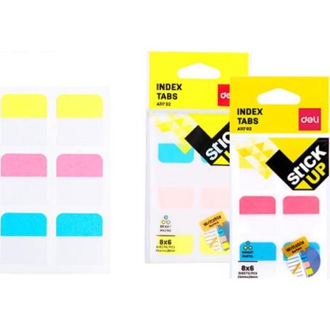 Σελιδοδείκτες DELI STICK UP Film 25x28mm 6x8 φύλλα σε διάφορα χρώματα
