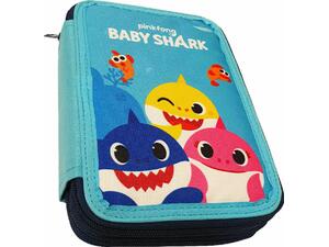 Κασετίνα γεμάτη διπλή GIM Baby Shark (334-64100)