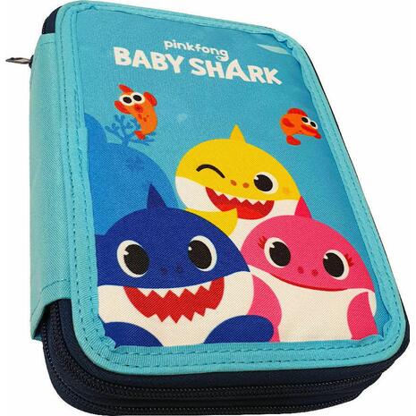 Κασετίνα γεμάτη διπλή GIM Baby Shark (334-64100)