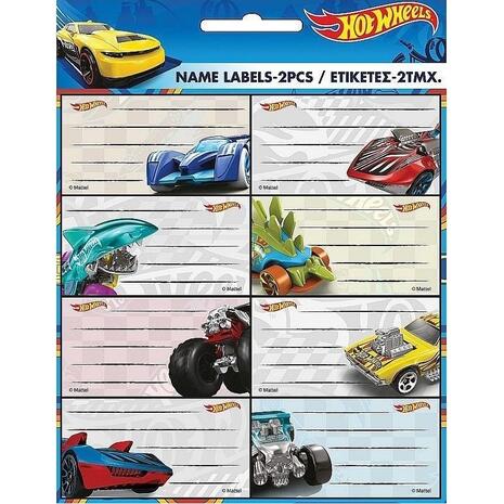 Σχολικές ετικέτες Gim Hot Wheels (συσκευασία 16 ετικετών) (779-80646)