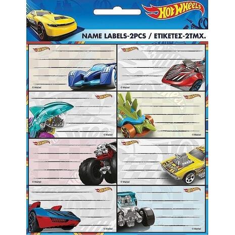 Σχολικές ετικέτες Gim Hot Wheels (συσκευασία 16 ετικετών) (779-80646)