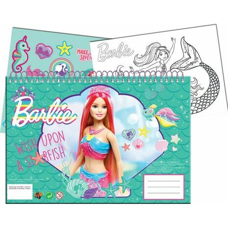 Μπλοκ Ζωγραφικής GIM Barbie 23x33cm 40 φύλλων με αυτοκόλλητα (349-65416)