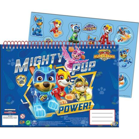 Μπλοκ Ζωγραφικής GIM Paw Patrol 23x33cm 40 φύλλων με αυτοκόλλητα (334-11416)