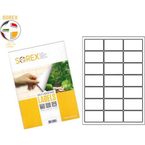Ετικέτες αυτοκόλλητες SOREX 63.5x38.1 mm (Λευκό)