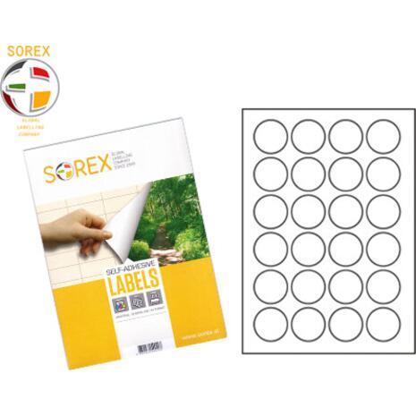 Ετικέτες αυτοκόλλητες SOREX A4 Φ40mm (Λευκό)