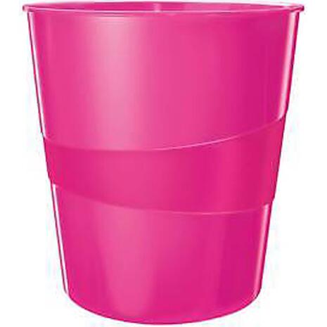 Καλάθι αχρήστων LEITZ 5278 WOW 15lt πλαστικό ροζ (Ροζ)