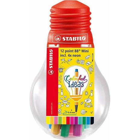 Μαρκαδόροι Stabilo 88 mini bulb 12 τεμαχίων