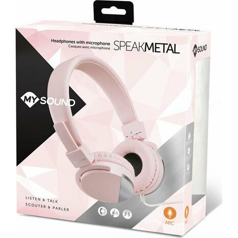 Ακουστικά Meliconi με μικρόφωνο metal pink