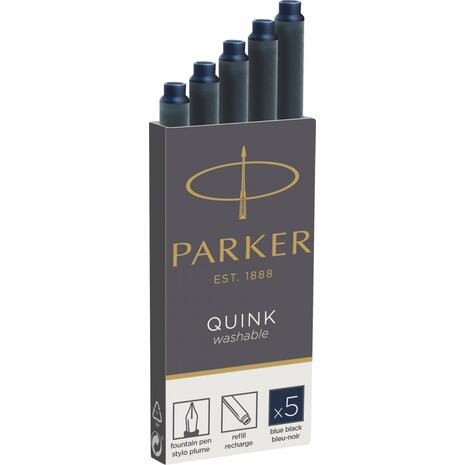 Ανταλλακτικό μελάνι για πένα Parker Quink Washable blue-black (συσκευασία των 5 τεμαχίων) (Μαύρο)