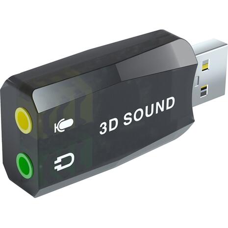 Κάρτα ήχου POWERTECH USB 5.1CH, 2.0V, με έξοδο μικρόφωνου και ακουστικού
