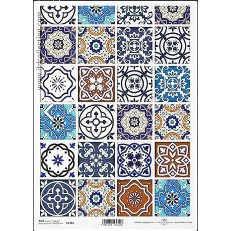 Ριζόχαρτο για Decoupage "Vintage-colourful tiles" 21x29εκ
