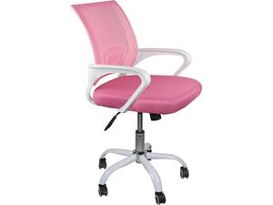 Καρέκλα Γραφείου με ανάκλιση, BF2101-SW, Άσπρο / Mesh Ροζ [Ε-00022756] ΕΟ254,7SW (1 τεμάχιο) (Ροζ)