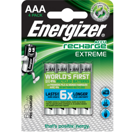 Επαναφορτιζόμενη μπαταρία Εnergizer AAA-HR03 ( 4 τεμαχίων.)