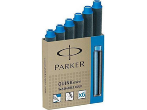Ανταλλακτικό μελάνι για πένα PARKER  Quink Mini μπλε (συσκεαυσία 6 τεμαχίων) (Μπλε)