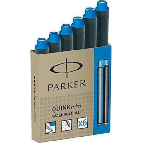 Ανταλλακτικό μελάνι για πένα PARKER  Quink Mini μπλε (συσκεαυσία 6 τεμαχίων) (Μπλε)