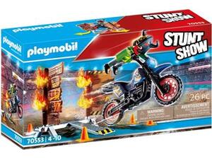 Playmobil Μηχανή Motocross Με Φλεγόμενο Τοίχο 70553