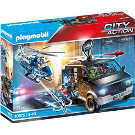 Playmobil Αστυνομικό Ελικόπτερο Και Ληστές Με Βαν 70575