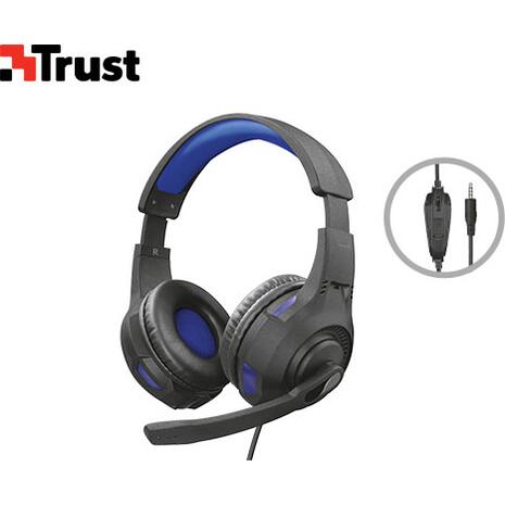 Ακουστικά Ενσύρματα gaming H/Y Τrust Ziva Mαύρο/Μπλε