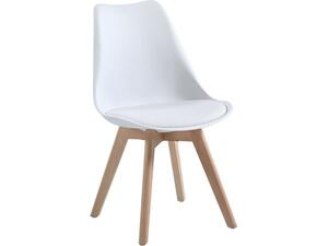 Καρέκλα MARTIN Metal Cross Ξύλο - PP Άσπρο - Αμοντάριστη Ταπετσαρία [Ε-00019983] ΕΜ136,10W (1 τεμάχιο) (Λευκό)