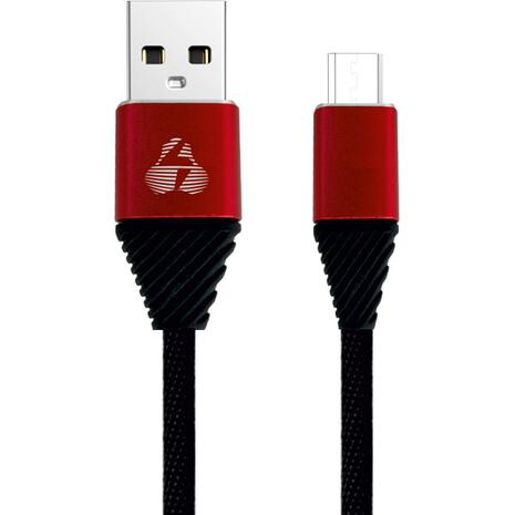 Καλώδιο φόρτισης POWERTECH USB σε Micro USB alu PTR-0010, copper, 1m, μαύρο