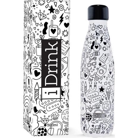 Μπουκάλι θερμός i drink id0082 therm bottle 500ml doodles