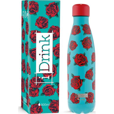 Μπουκάλι θερμός i drink id0079 therm bottle 500ml tatoo roses