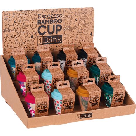 Kούπα θερμός i drink id0151 esspresso bamboo cup 90ml mini σε διάφορα σχέδια