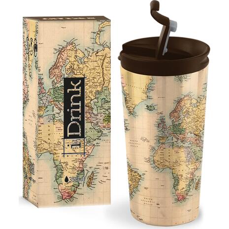 Kούπα θερμός i drink id0204 travel mug 350ml old map