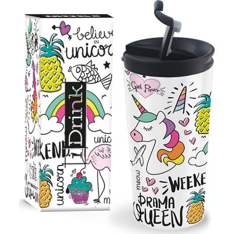 Kούπα θερμός i drink id0205 travel mug 350ml unicorn