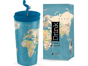 Kούπα θερμός i drink id0217 travel mug 350ml blue map