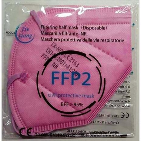 Μάσκα προστασίας Tie Χiong Civil Protective FFP2 Ν95 Ροζ