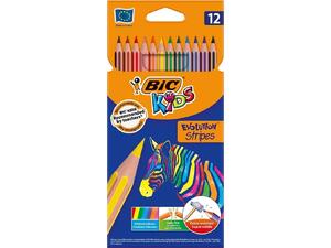 Ξυλομπογιές BIC Kids Evolution stripes σετ 12 τεμάχια (9505221)